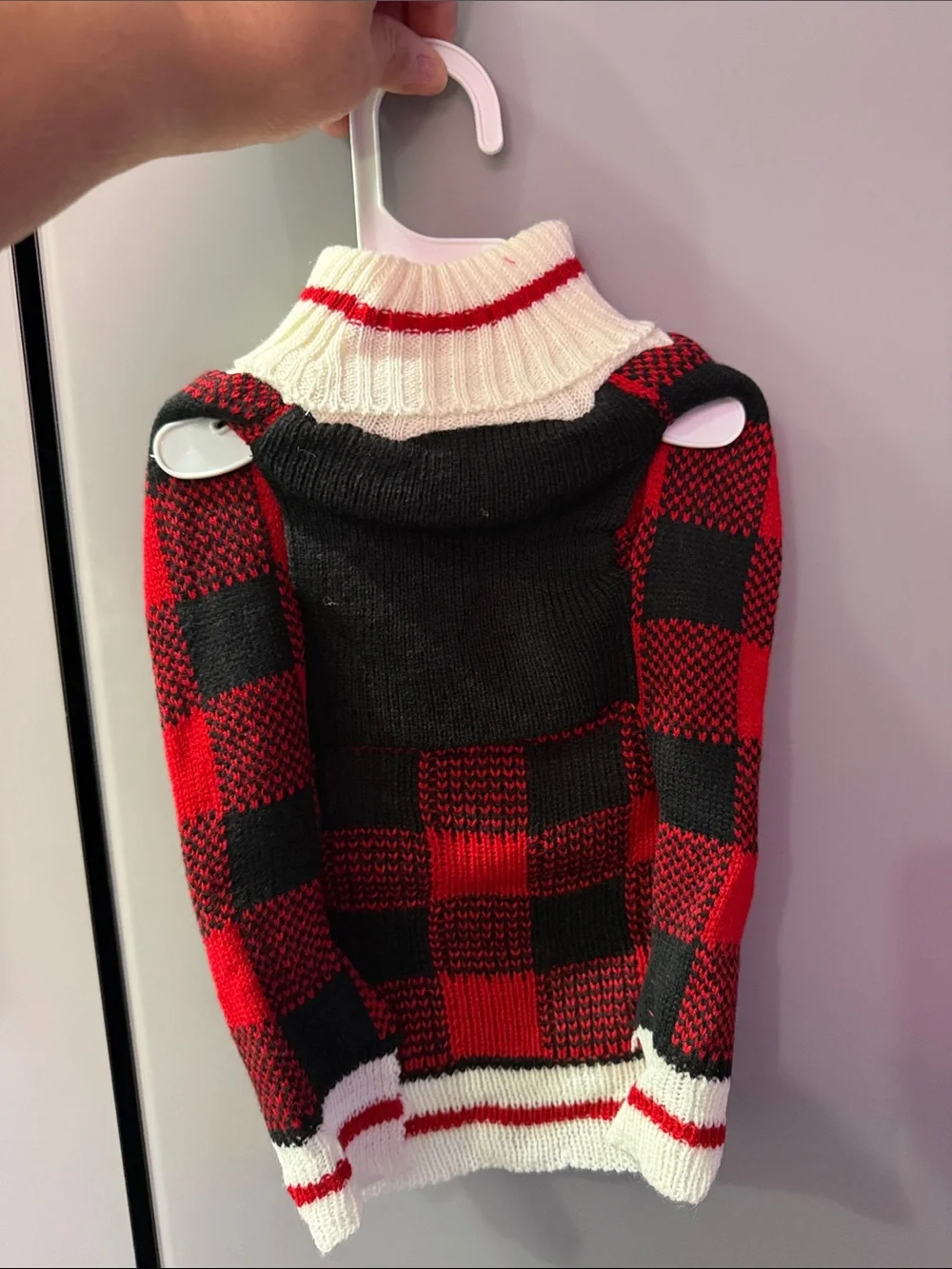 Fashion Pet Red & Black Buffalo Plaid Turtleneck Dog Sweater